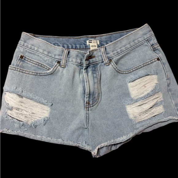 Billabong Pants - Billabong Drift Away Distressed Denim Women Shorts Sz 27